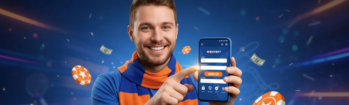 Kroky registrace MostBet Casino - vyplnění formuláře a ověření e-mailu